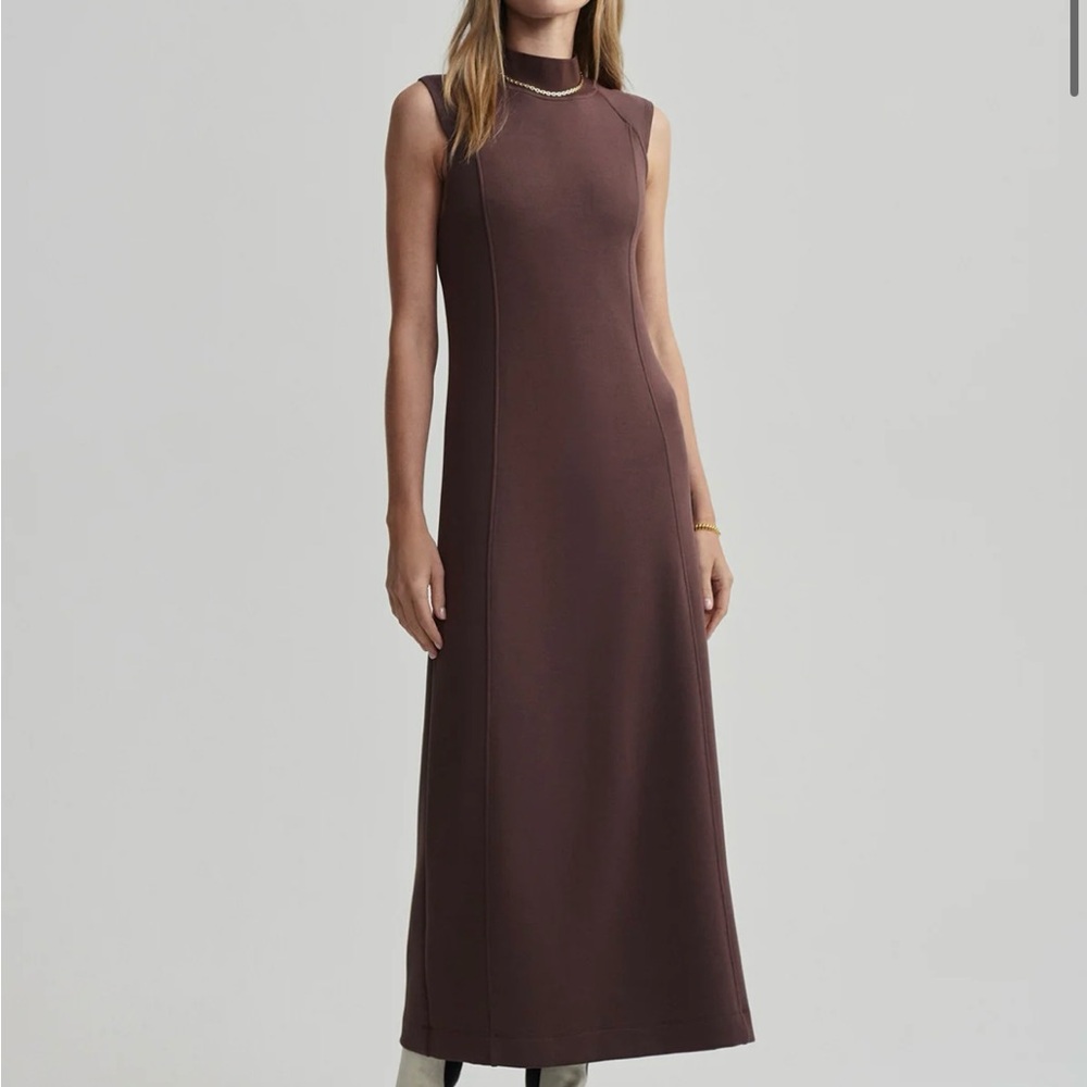 Varley Erin Midi Dress in Chestnut
